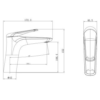 Смеситель для раковины Wonzon & Woghand Elbe WW-A41222-CR хром